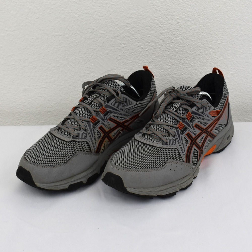 Asics Gel Venture 8 Men's Size 9 1/2 Color Grey/Orange Gently Used has flaws - Picture 2 of 10